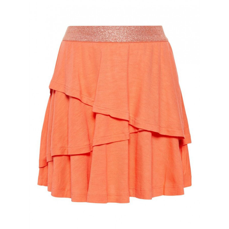 Φούστα με πορτοκαλί χρώμα με ελαστική μέση  42837