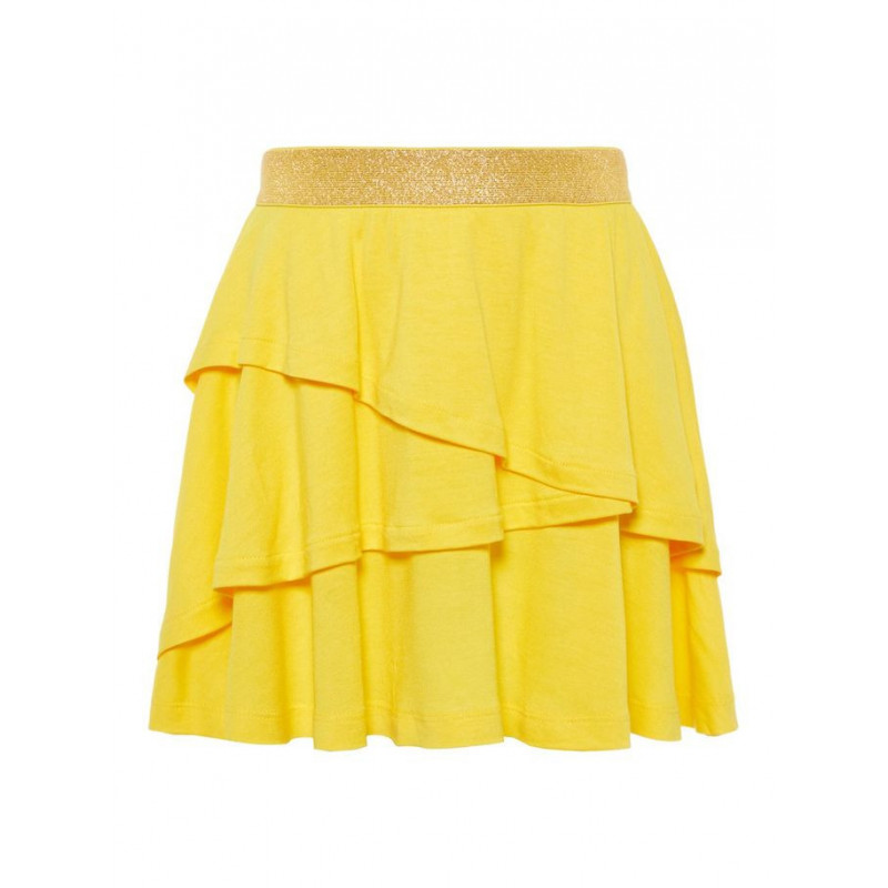 Κίτρινο πτυχωτη φούστα με ελαστική μέση  42840