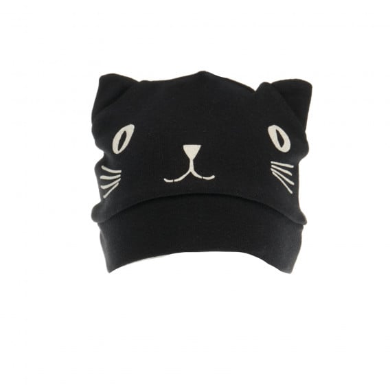 Kαπέλο γατάκι με αυτιά από βαμβάκι - unisex, μαύρο Pinokio 43087 2