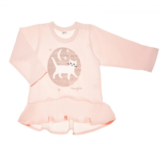 Μακρυμάνικη βαμβακερή μπλούζα με γατάκι απλικέ για κοριτσάκι Pinokio 43185 2