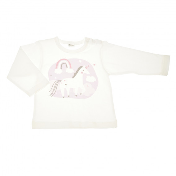 Βαμβακερή μπλούζα με μονόκερο και απλικέ για μωράκι Pinokio 44167 2