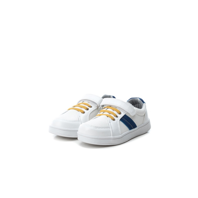 Πάνινα παπούτσια με χρωματιστές λωρίδες για αγόρια, λευκό  44668