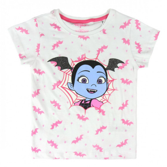 Κλασικό βαμβακερό μπλουζάκι σε ροζ και μπλε χρώμα με τύπωμα για κορίτσι Cerda 44936 