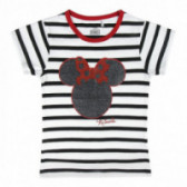 Ριγέ βαμβακερή μπλούζα με τύπωμα της Disney για κορίτσι Minnie Mouse 44940 