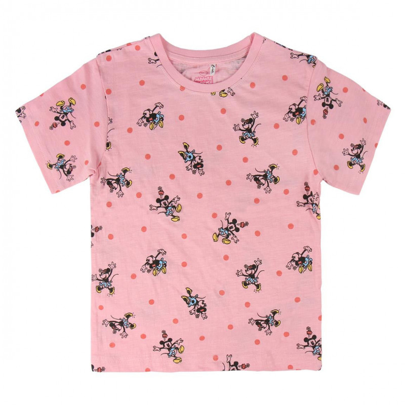 Κοντομάνικο μπλουζάκι σε ροζ χρώμα με τύπωμα Minnie Mouse για κορίτσι  44954
