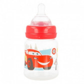 Μπουκάλι τροφοδοσίας πολυπροπυλενίου, με πιπίλα 2 σταγόνες, 0+ μήνες, 240 ml, χρώμα: κόκκινο Cars 45606 3