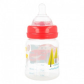 Μπουκάλι τροφοδοσίας πολυπροπυλενίου, με πιπίλα 2 σταγόνες, 0+ μήνες, 240 ml, χρώμα: κόκκινο Cars 45607 4