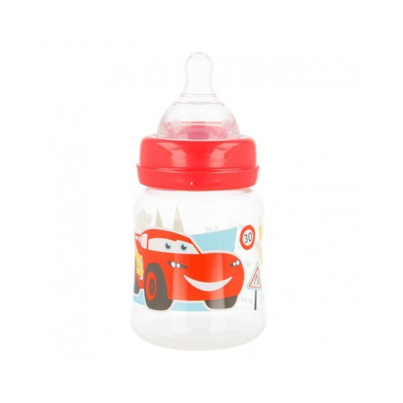 Μπουκάλι τροφοδοσίας πολυπροπυλενίου, με πιπίλα 2 σταγόνες, 0+ μήνες, 240 ml, χρώμα: κόκκινο Cars 45609 6