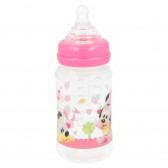 Μπουκάλι τροφοδοσίας πολυπροπυλενίου Minnie Mouse, με πιπίλα 2 σταγόνες, 0+ μήνες, 240 ml, χρώμα: ροζ Minnie Mouse 45618 4