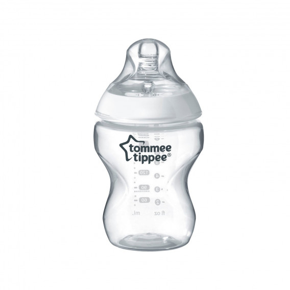 Tommee Tippee μπιμπερό πολυπροπυλενίου, λευκό, με ροή 1 σταγόνα, 0 + μηνών, 260 ml. Tommee Tippee 45682 3