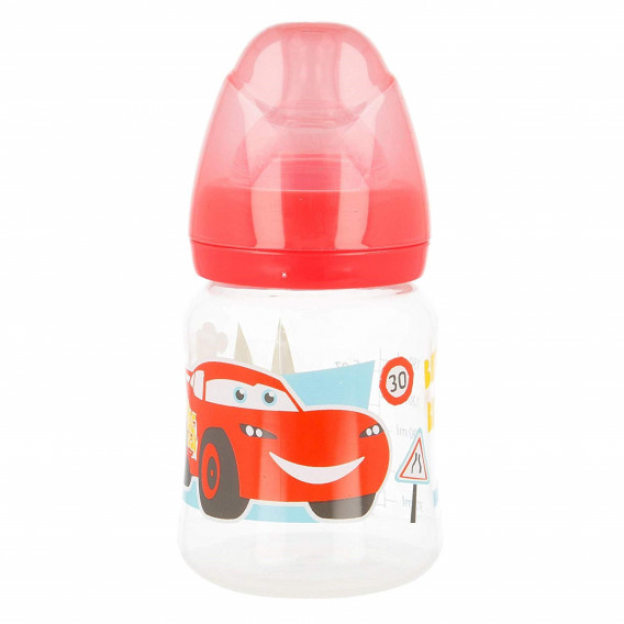 Μπουκάλι τροφοδοσίας πολυπροπυλενίου με εικόνα, με πιπίλα 2 σταγόνες, 0+ μήνες, 150 ml, χρώμα: κόκκινο Cars 45836 2