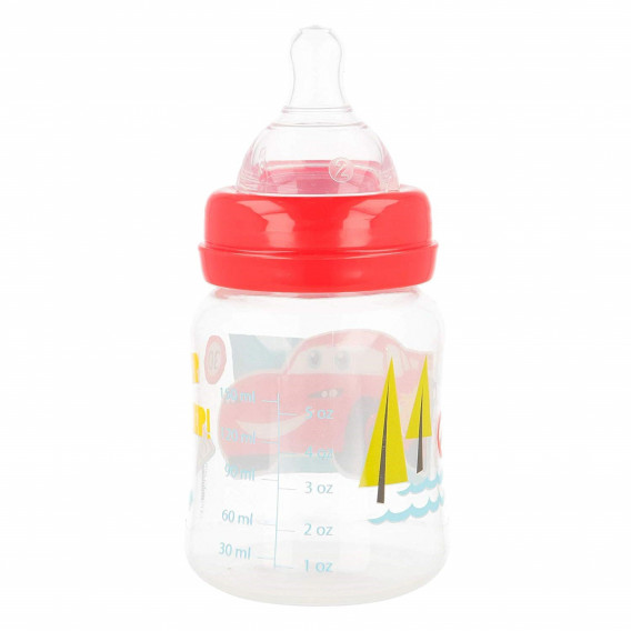 Μπουκάλι τροφοδοσίας πολυπροπυλενίου με εικόνα, με πιπίλα 2 σταγόνες, 0+ μήνες, 150 ml, χρώμα: κόκκινο Cars 45839 5
