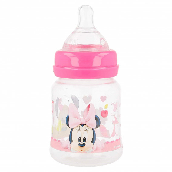 Μπουκάλι τροφοδοσίας πολυπροπυλενίου Minnie Mouse, με πιπίλα 2 σταγόνες, 0+ μήνες, 150 ml, χρώμα: ροζ Minnie Mouse 45847 5