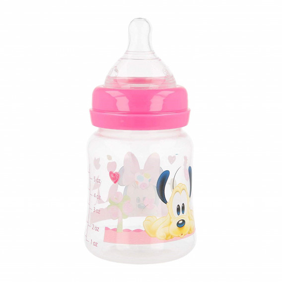 Μπουκάλι τροφοδοσίας πολυπροπυλενίου Minnie Mouse, με πιπίλα 2 σταγόνες, 0+ μήνες, 150 ml, χρώμα: ροζ Minnie Mouse 45848 6