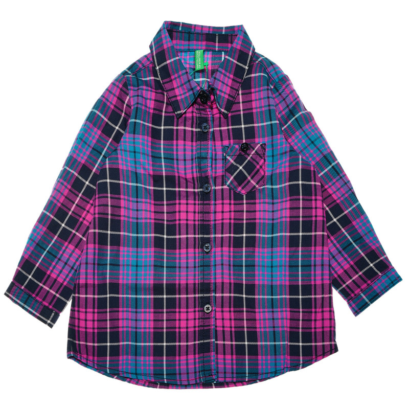 Μακρυμάνικο καρό βαμβακερό πουκάμισο με πλαϊνή τσέπη για ένα αγόρι  46003