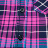 Μακρυμάνικο καρό βαμβακερό πουκάμισο με πλαϊνή τσέπη για ένα αγόρι Benetton 46006 4
