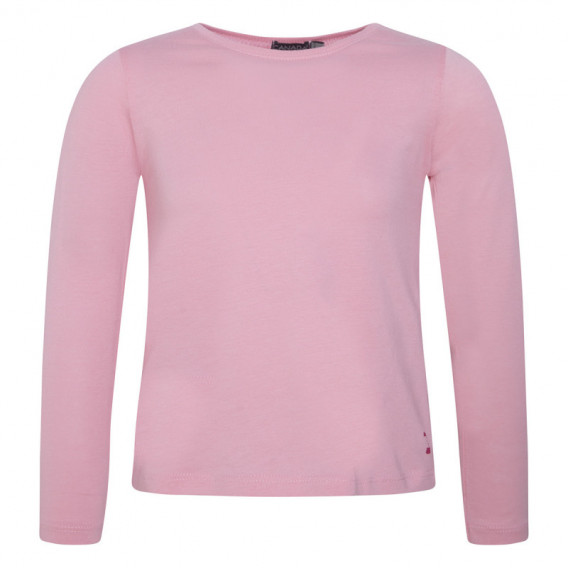 Μακρυμάνικη ροζ βαμβακερή μπλούζα για κορίτσι Canada House Canada House 46049 