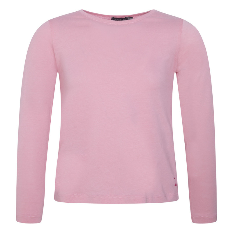 Μακρυμάνικη ροζ βαμβακερή μπλούζα για κορίτσι Canada House  46049