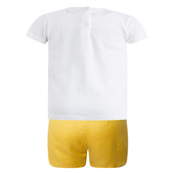 Κίτρινο σορτσάκι με λευκή κοντομάνικη μπλούζα για κορίτσι Canada House Canada House 46092 2