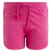 Εφαρμοστό ροζ βαμβακερό σορτσάκι με τσέπες για κορίτσι Canada House 46222 