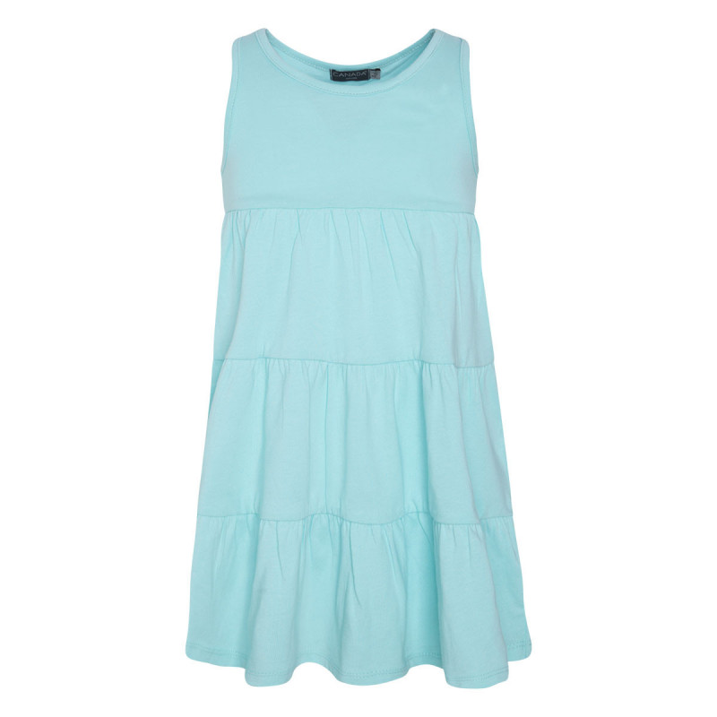 Ανοιχτό μπλε αμάνικο βαμβακερό φόρεμα για κορίτσι  46224