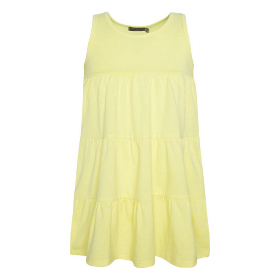 Κίτρινο καλοκαιρινό αμάνικο βαμβακερό φόρεμα για κορίτσι Canada House 46226 