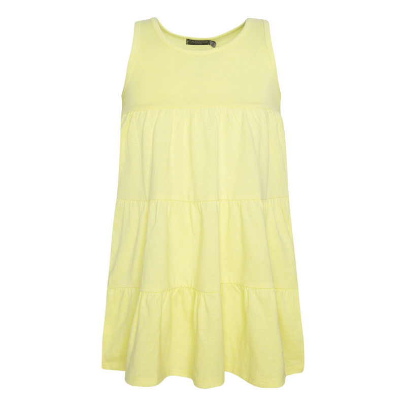 Κίτρινο καλοκαιρινό αμάνικο βαμβακερό φόρεμα για κορίτσι  46226