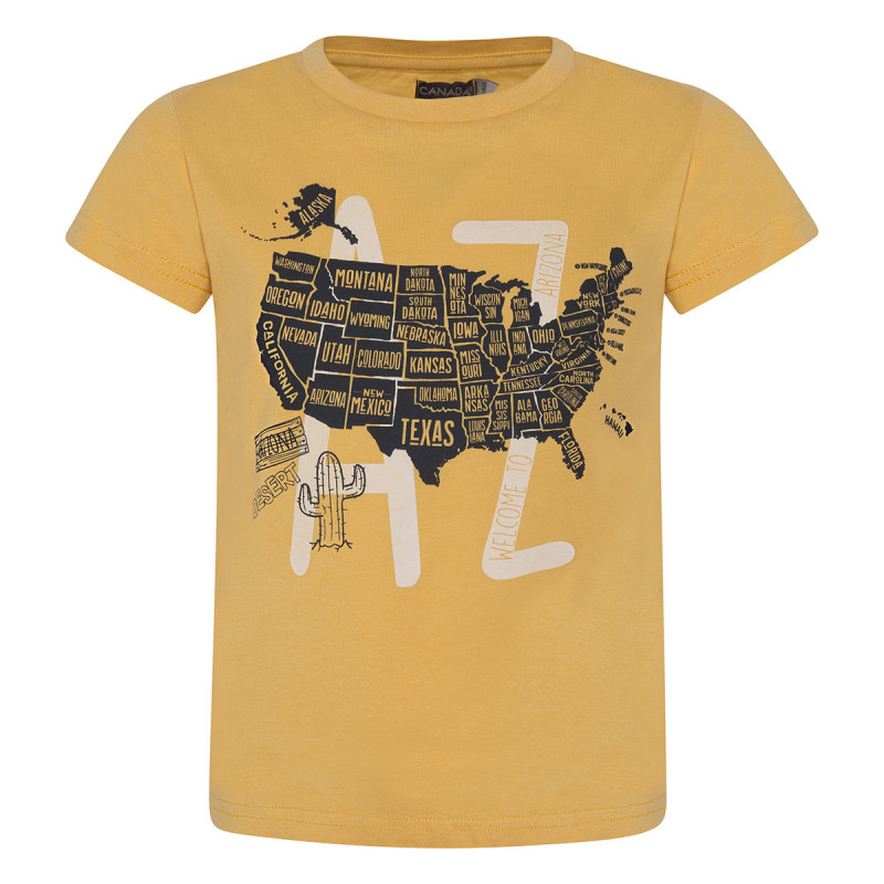 Βαμβακερή μπλούζα με κοντό μανίκι Canada House με στάμπα Ηνωμένων Πολιτειών για αγόρι  46278