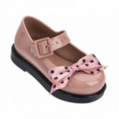 Παπούτσια για κορίτσι με κομψή κορδέλα με μαύρες κουκκίδες MINI MELISSA 46745 