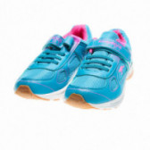 Ανοιχτό μπλε πάνινα παπούτσια με διακοσμητικούς δεσμούς για ένα κορίτσι Kangaroos 48513 