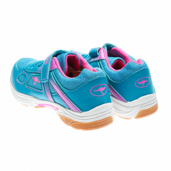 Ανοιχτό μπλε πάνινα παπούτσια με διακοσμητικούς δεσμούς για ένα κορίτσι Kangaroos 48514 2