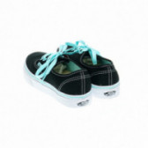 Μαύρα πάνινα παπούτσια με γαλάζια κορδόνια, Unisex Vans 49302 2