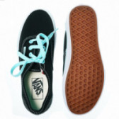 Μαύρα πάνινα παπούτσια με γαλάζια κορδόνια, Unisex Vans 49303 3
