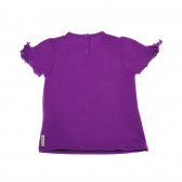 Βρεφικό, βαμβακερό κοντομάνικο μπλουζάκι, σε μωβ χρώμα με τυπωμένο σχέδιο, για κορίτσι Armani 50623 2