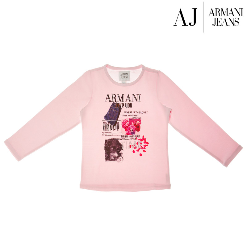 Βαμβακερή μπλούζα Armani, σε ροζ χρώμα, για κορίτσι  50680