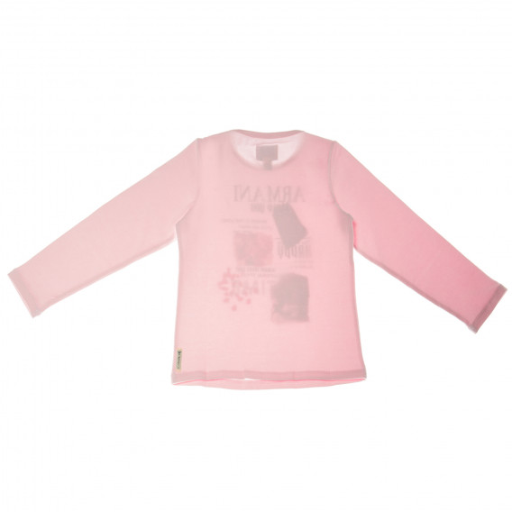 Βαμβακερή μπλούζα Armani, σε ροζ χρώμα, για κορίτσι Armani 50681 2