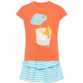 Σετ βαμβακερή φούστα και κοντομάνικο μπλουζάκι, με τυπωμένο σχέδιο καλοκαιρινό κοκτέιλ, για κορίτσι Name it 50782 