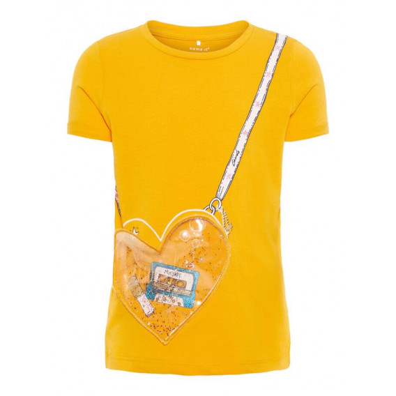 T-shirt από οργανικό βαμβάκι, με τρισδιάστατο διακοσμητικό σχέδιο, για κορίτσι Name it 50906 