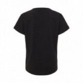 Μαύρο t-shirt από οργανικό βαμβάκι, με λευκή στάμπα LOVE, για κορίτσι Name it 50917 2