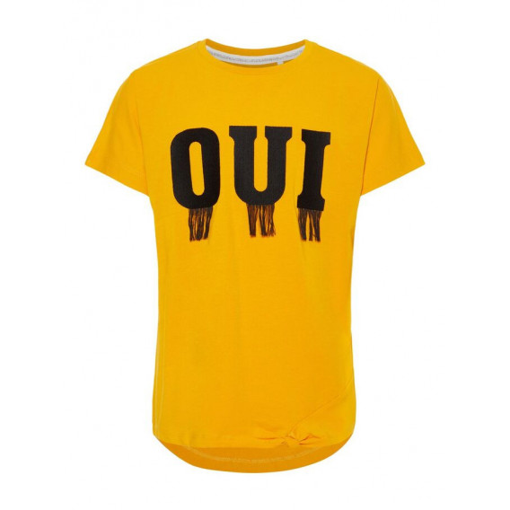 T-shirt από οργανικό βαμβάκι, σε κίτρινο χρώμα, για κορίτσι Name it 50919 