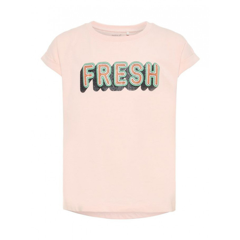 T-shirt από οργανικό βαμβάκι με στάμπα FRESH, για κορίτσι  50970