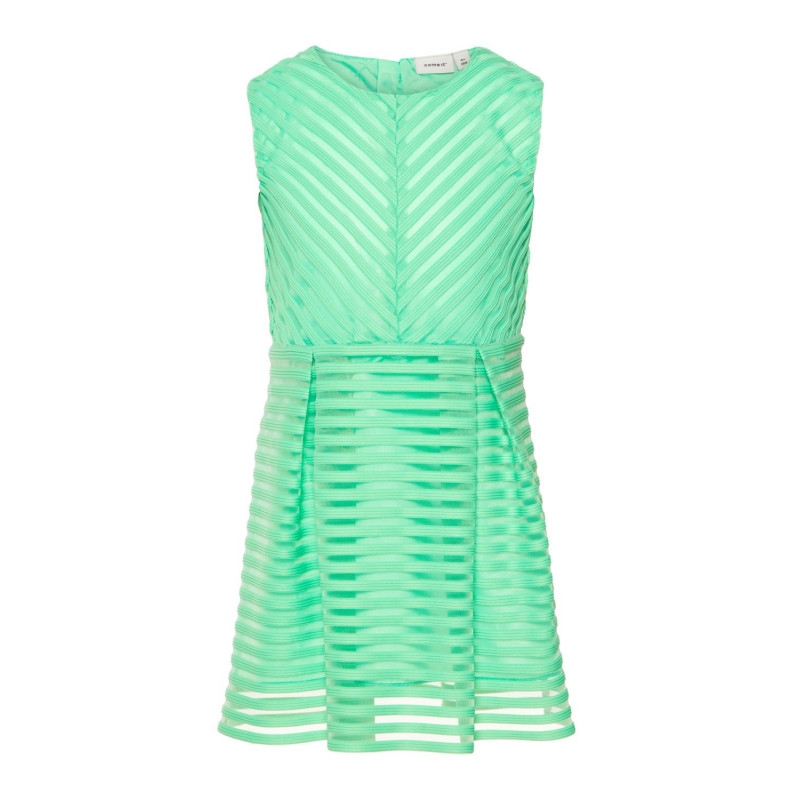 Αμάνικο φόρεμα σε πράσινο χρώμα, με διαγώνιες ρίγες στον ίδιο τόνο  50992