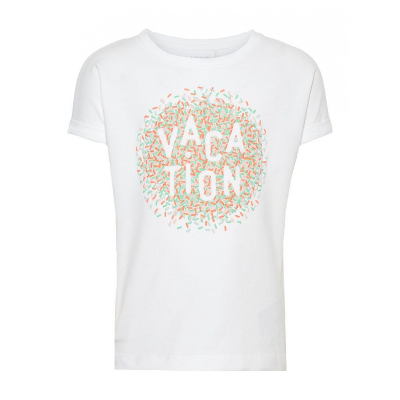 T-shirt από οργανικό βαμβάκι, με πολύχρωμο απλικέ σχέδιο, για κορίτσι  50998