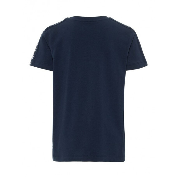 Μπλε t-shirt από οργανικό βαμβάκι, με στάμπα, για αγόρι Name it 51027 2