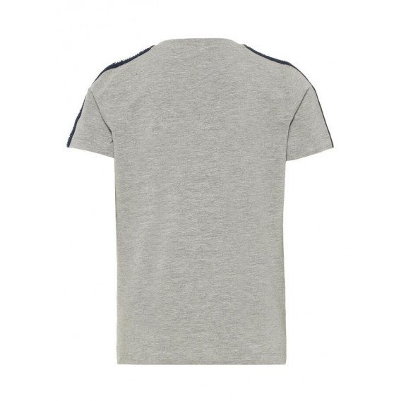 Γκρι t-shirt από οργανικό βαμβάκι, με στάμπα, για αγόρι Name it 51030 2