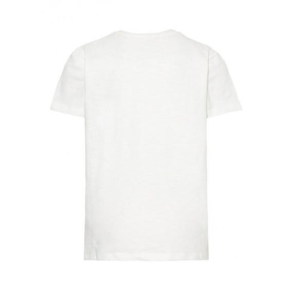 Λευκό t-shirt από οργανικό βαμβάκι, με στάμπα και επιγραφή, για αγόρι Name it 51038 2