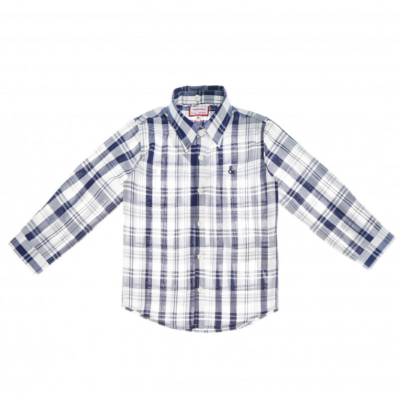 Βαμβακερό καρό πουκάμισο με γιακά για ένα αγόρι  51934