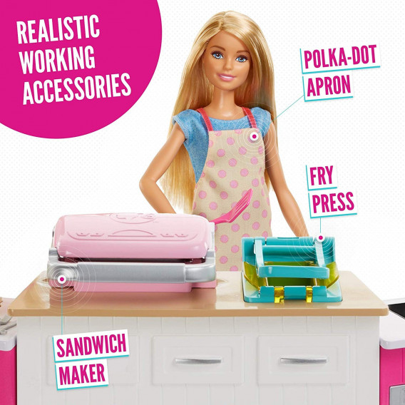 Κουζίνα με φώτα και ήχους σετ παιχνιδιών Barbie 53057 11