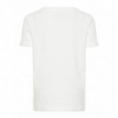 Λευκή βαμβακερή μπλούζα κοντομάνικη με στάμπα για αγόρι Name it 54248 2