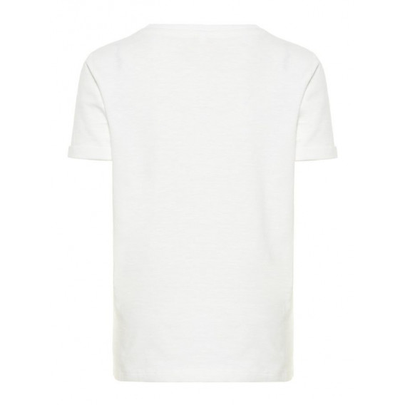 Λευκή βαμβακερή μπλούζα κοντομάνικη με στάμπα για αγόρι Name it 54248 2